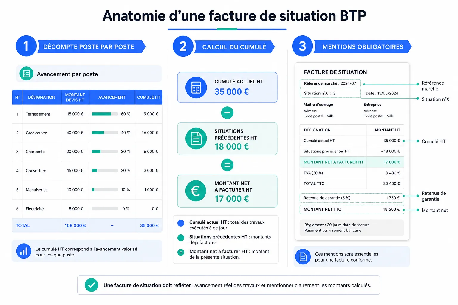 Facture de situation : comment ça marche, comment l'établir