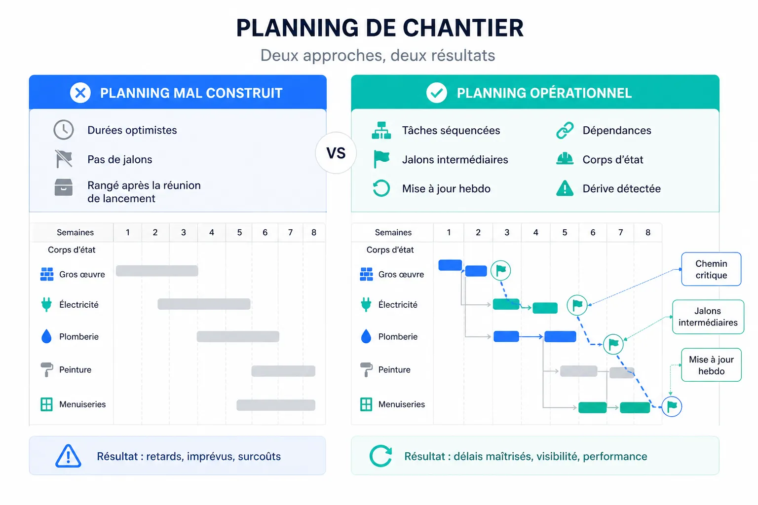 Planning de chantier : comment le construire et le tenir